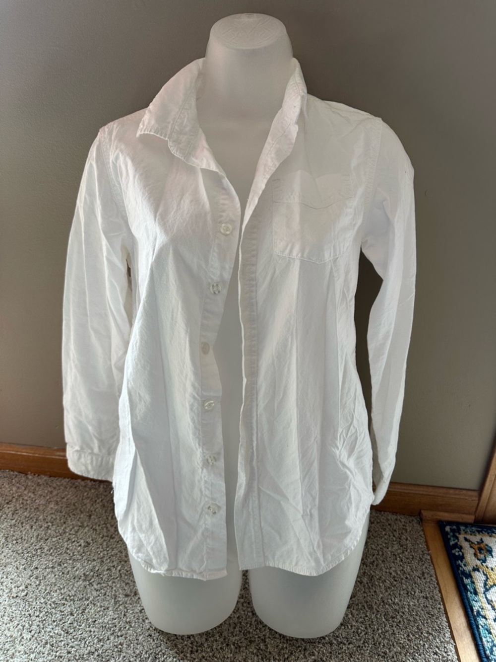 Cat & Jack White Girls' Shirt with Label Detail